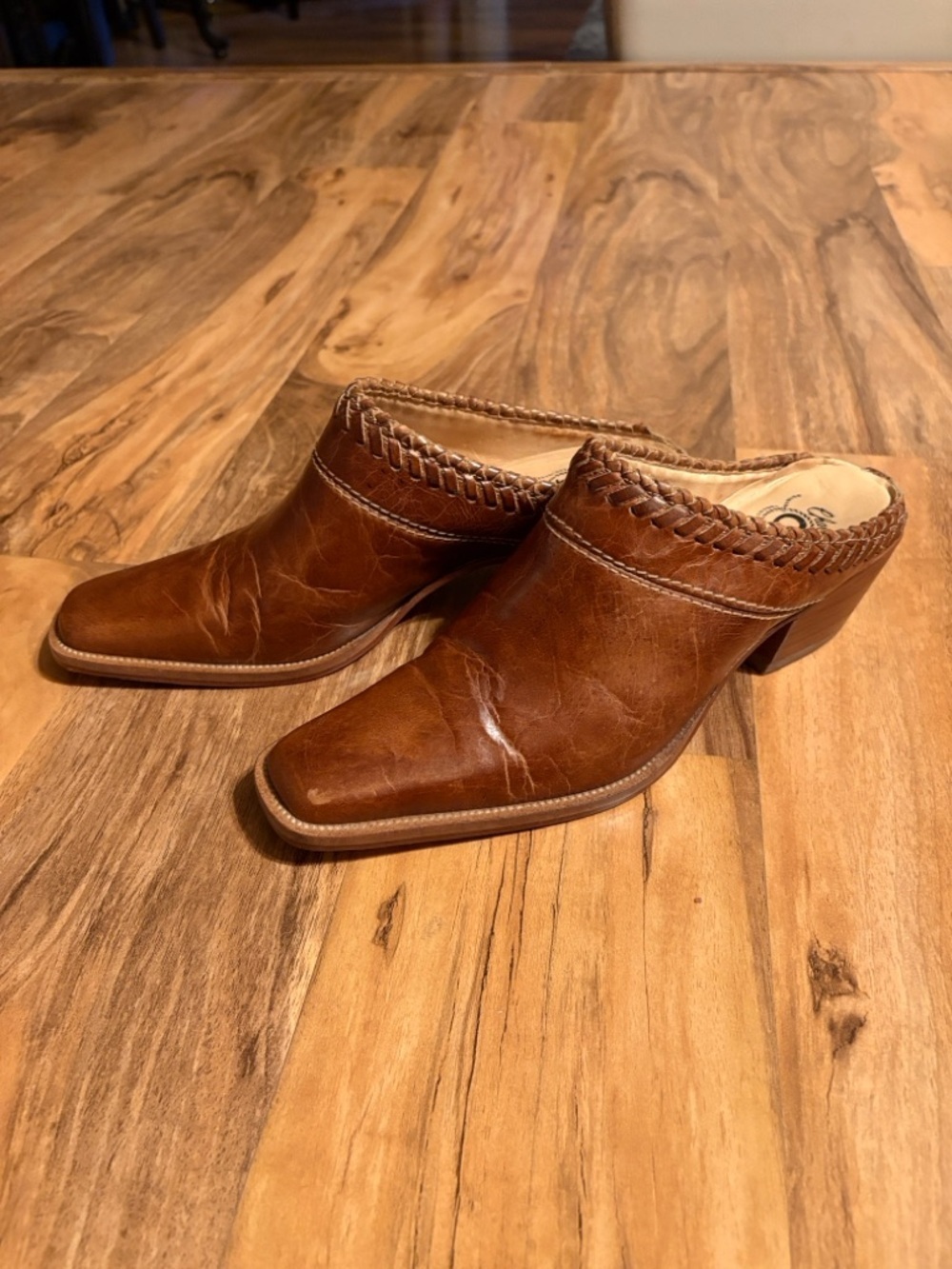Charlie 1 Horse by Lucchese Brown Leather Western Mules Size 8.5B Brazil - Picture 4 of 12